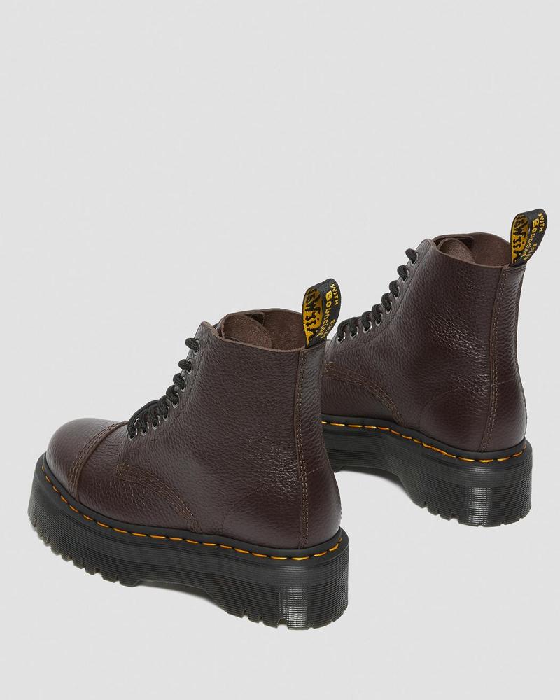 Dr Martens Sinclair Milled Nappa Leren Platform Laarzen Dames Bordeaux | NL 525ILH